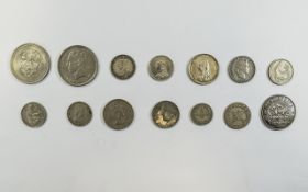 A Collection of World Silver Coins From The Early to Mid 20th Century ( 13 ) Coins In Total -