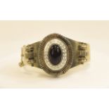 Victorian - Early 15ct Gold Child's Stone Set Hinged Bangle,