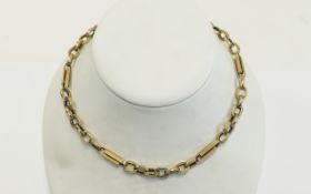 Antique - Fancy 9ct Gold Watch Chain. Marked 9 ct. c.1900. 16 Inches In Length. 24 grams.