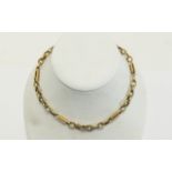 Antique - Fancy 9ct Gold Watch Chain. Marked 9 ct. c.1900. 16 Inches In Length. 24 grams.