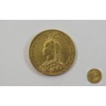 Queen Victoria Jubilee Head 22ct Gold Full Sovereign. Date 1892. E. F Condition - Please See Photo.