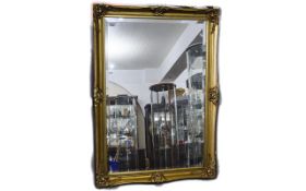 Large Modern Gilt Framed Mirror 30 x 40 Inches