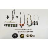 A Very Good Collection of Vintage Stone Set Jewellery, Some Silver Set Necklaces, Earrings,