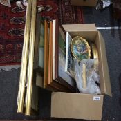 Box Containing a Quantity of Assorted Pictures, various sizes and genres, mostly modern. Some oils.