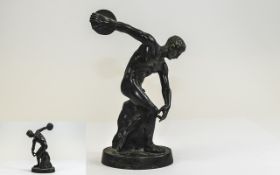A Small 19th Century Nice Quality Bronze Sculpture of ' The Discus Thrower ' A Young Athlete of