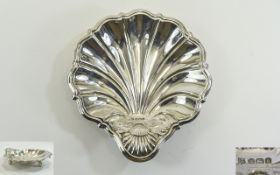 Edwardian Nice Quality Silver Shell Shaped Bon Bon Dish Raised on 3 Ball Feet.