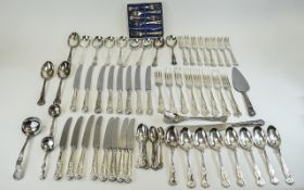 Smith of Sheffield - Nice Quality Kings Pattern Silver Plated and Steel ( 70 ) Piece Cutlery Set.