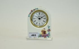 Aynsley Bone China Barbie Mantle Clock Small clock in cream china with pink, yellow,