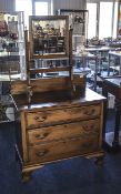 Victorian Dressing Table Small proportions with swivel mirror and 3 long drawers.