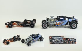 LEGO Construction Box Set; A Lego Technic 42022 Hot Rod, Together with 42026 Technic Racer.