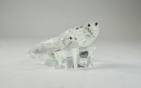 Swarovski S.C.S Annual Edition 1991 Crystal Figure ' Save Me ' The Seals. Designer Michael Stamey,