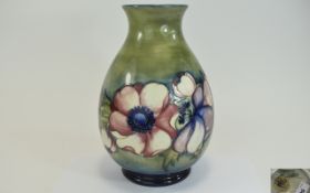 Moorcroft Bulbous Shaped Tube Lined Vase with ' Anemone ' Pattern,