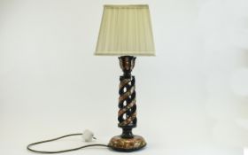 A Nice Quality and Impressive Vintage Handmade Paper Mache Table Lamp. c.1920's.