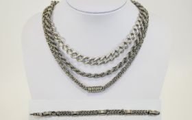 A Collection of Vintage and Antique Albert, Necklaces and Bracelet.