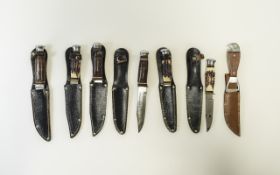 A Collection of Bowie Knives In Sheaf's. As New Condition - Please See Photo.