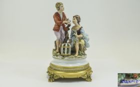 Capodimonte - Fine Quality Signed Hand Painted Porcelain Figure / Group. Signed Carpie.