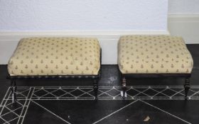 Two Modern Footstools, Padded Cushions,