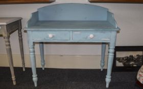 Blue Painted Wood Desk Two drawer desk,