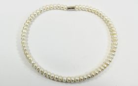 White Cultured Fresh Water Pearl Omega S