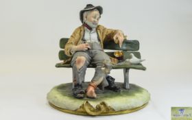 Capodimonte Early Signed Figure ' Tramp
