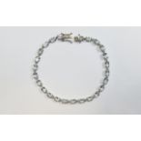 Aquamarine Tennis Bracelet, a single row