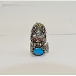 Silver Turquoise Set Ring.