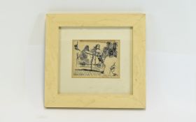 Diana Zwibach MA RCA, Monoprint 'Cellist', mounted and framed; signed in pencil to mount,