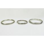 Silver Bangles ( 3 ) In Total. All Fully Hallmarked. 58.3 grams.