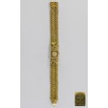 Venus - 1930's Ladies 18ct Gold Wrist Watch with Integral 18ct Gold Mesh Bracelet,