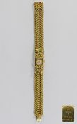 Venus - 1930's Ladies 18ct Gold Wrist Watch with Integral 18ct Gold Mesh Bracelet,