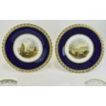 Coalport 19th Century Fine Pair of Hand Painted Cabinet Plates,