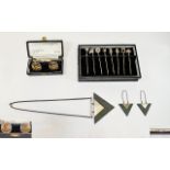 Mixed Lot Of Silver Items Comprising Boxed Bengal Club Cufflinks,