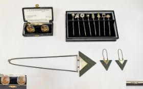 Mixed Lot Of Silver Items Comprising Boxed Bengal Club Cufflinks,