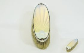 Art Deco Silver & Guilloche Enamel Brush Graduating Pastel Colouration, Charles S Green & Co Ltd,