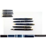 A Collection of Vintage Parker Fountain Pens ( 5 ) In Total. Comprises 1/ Parker 17 Fountain Pen.