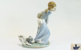 Lladro Porcelain Figurine ' Naughty Dog ' Model No 4982. Issued 1978 - 1995. Height 7.75 Inches.