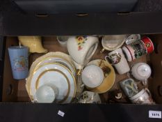 Box Of Misc Pottery And Collectables, Vase,