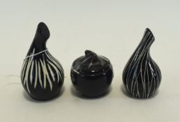 Jesse Tait Midwinter Four Piece Cruet Set Black and white onion shaped cruet set