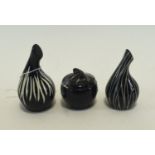 Jesse Tait Midwinter Four Piece Cruet Set Black and white onion shaped cruet set