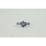 9ct Gold Tanzanite and Diamond Cluster Ring.