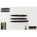 3 Vintage Pens, Comprising 1/ Parker - Early Vacumatic Fountain Pen, 14 ct Gold Nib, Jeweled End. c.