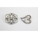 Lauritzon Danish Silver Brooch, stamped 830S, John L, Denmark,