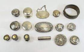 A Collection of Antique Silver Lids / Tops ( 14 ) In Total.