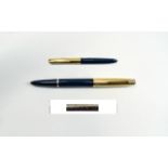 Parker 51 Gold Filled Insignia Capped and Teal Coloured Fountain Pen. c.1958.