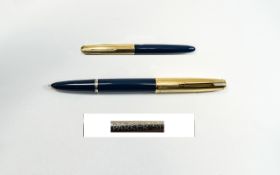 Parker 51 Gold Filled Insignia Capped and Teal Coloured Fountain Pen. c.1958.