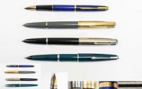 A Collection of Vintage Parker Fountain Pens ( 4 ) In Total.