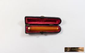 Antique 9ct Gold Set Amber Cigarette Holder.