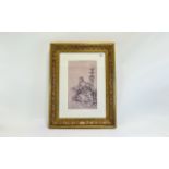 William Russell Flint Madame Du Barry Framed Print Ornate pale gilt frame, cream interior mount.