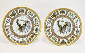 2 x Goebel Traditional Plates, Designed by Laszlo Ispanky, 10,000 Manufactures Numbers 3293 & 3314.