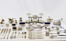 Box Containing A Quantity Of EPNS, Plate & Pewter Ware to Include Centre Piece, Blue Lined Dishes,